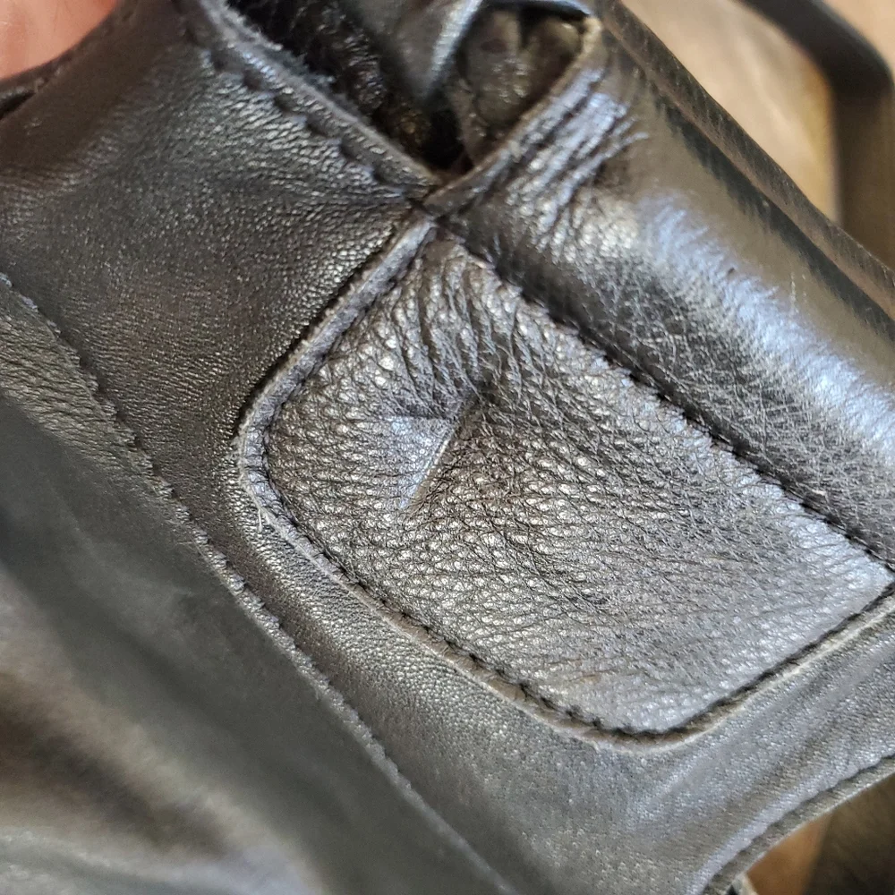 Foley + Corrina Mid City Black Leather Foldover Tote Bag Crossbody